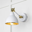 From The Anvil - Hammered Brass Brindley Wall Light in Flock | Sku. 49719SF | Trade Door Handles.