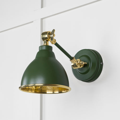 From The Anvil - Hammered Brass Brindley Wall Light in Heath | Sku. 49719SH | Trade Door Handles.