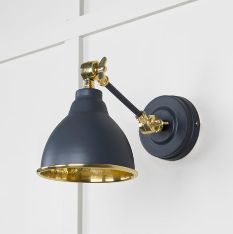 From The Anvil - Hammered Brass Brindley Wall Light in Slate | Sku. 49719SSL | Trade Door Handles.