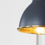 From The Anvil - Hammered Brass Brindley Wall Light in Slate | Sku. 49719SSL | Trade Door Handles.