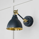 From The Anvil - Hammered Brass Brindley Wall Light in Soot | Sku. 49719SSO | Trade Door Handles.