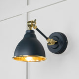 From The Anvil - Hammered Brass Brindley Wall Light in Soot | Sku. 49719SSO | Trade Door Handles.