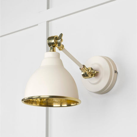 From The Anvil - Hammered Brass Brindley Wall Light in Teasel | Sku. 49719STE | Trade Door Handles.