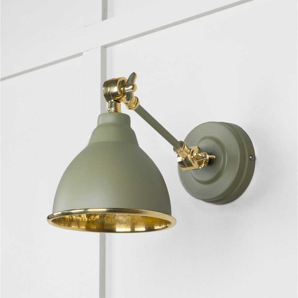 From The Anvil - Hammered Brass Brindley Wall Light in Tump | Sku. 49719STU | Trade Door Handles.