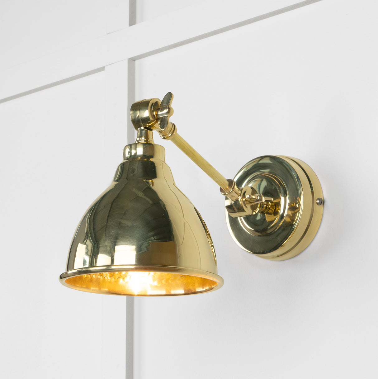 From The Anvil - Hammered Brass Brindley Wall Light | Sku. 49719 | Trade Door Handles.