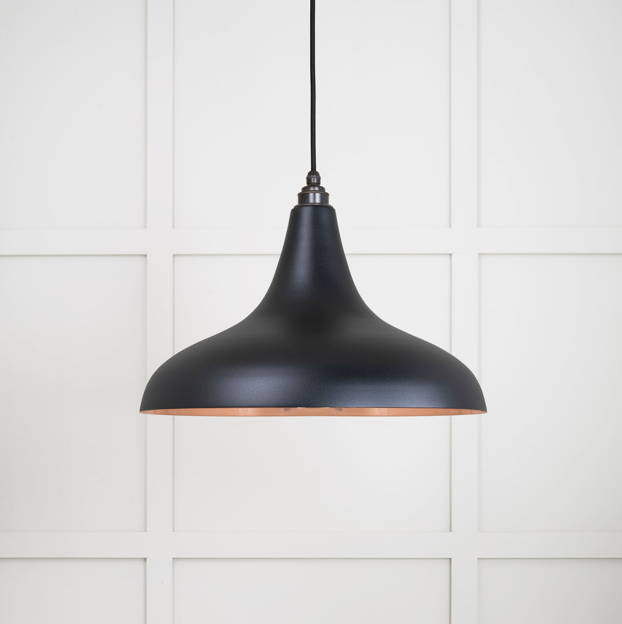From The Anvil - Smooth Copper Frankley Pendant in Elan Black | Sku. 49720SEB | Trade Door Handles.