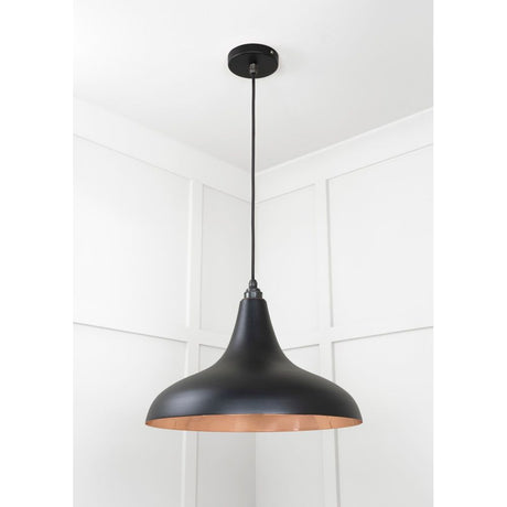From The Anvil - Smooth Copper Frankley Pendant in Elan Black | Sku. 49720SEB | Trade Door Handles.