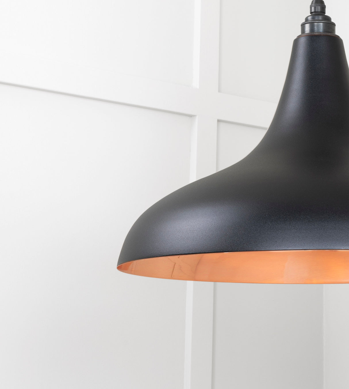 From The Anvil - Smooth Copper Frankley Pendant in Elan Black | Sku. 49720SEB | Trade Door Handles.