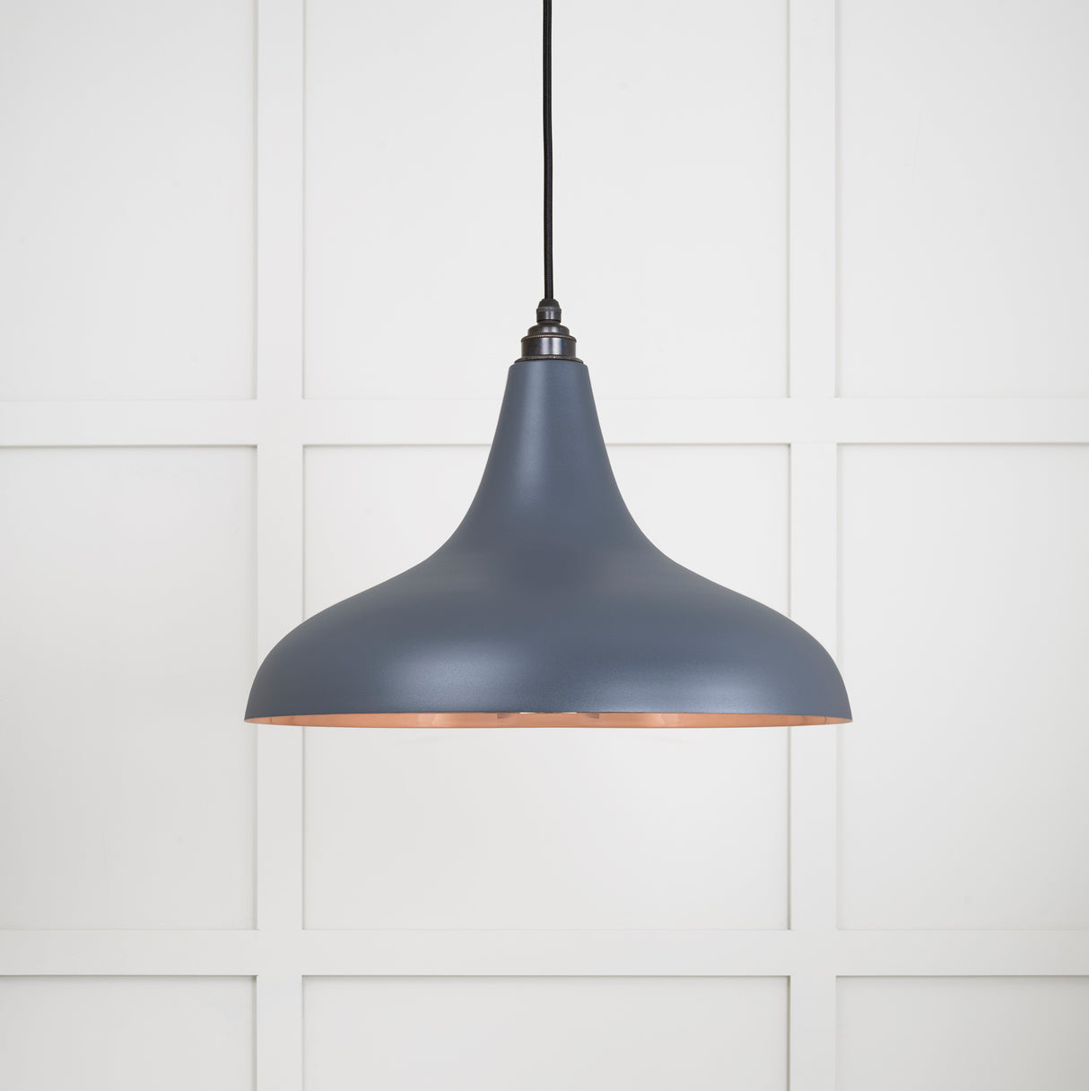 From The Anvil - Smooth Copper Frankley Pendant in Slate | Sku. 49720SSL | Trade Door Handles.