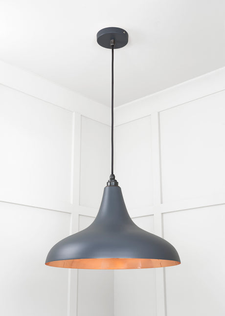 From The Anvil - Smooth Copper Frankley Pendant in Slate | Sku. 49720SSL | Trade Door Handles.