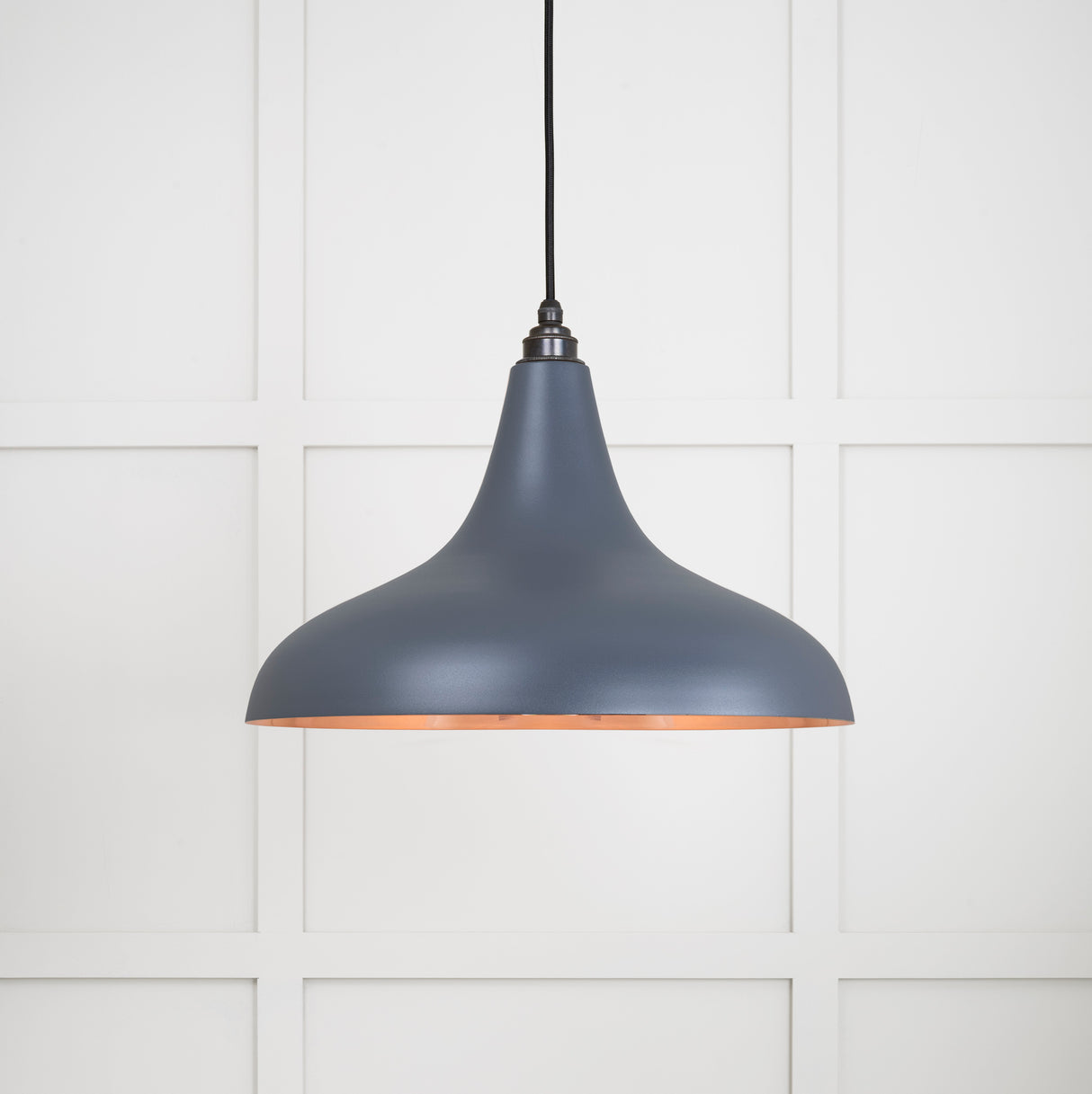 From The Anvil - Smooth Copper Frankley Pendant in Slate | Sku. 49720SSL | Trade Door Handles.
