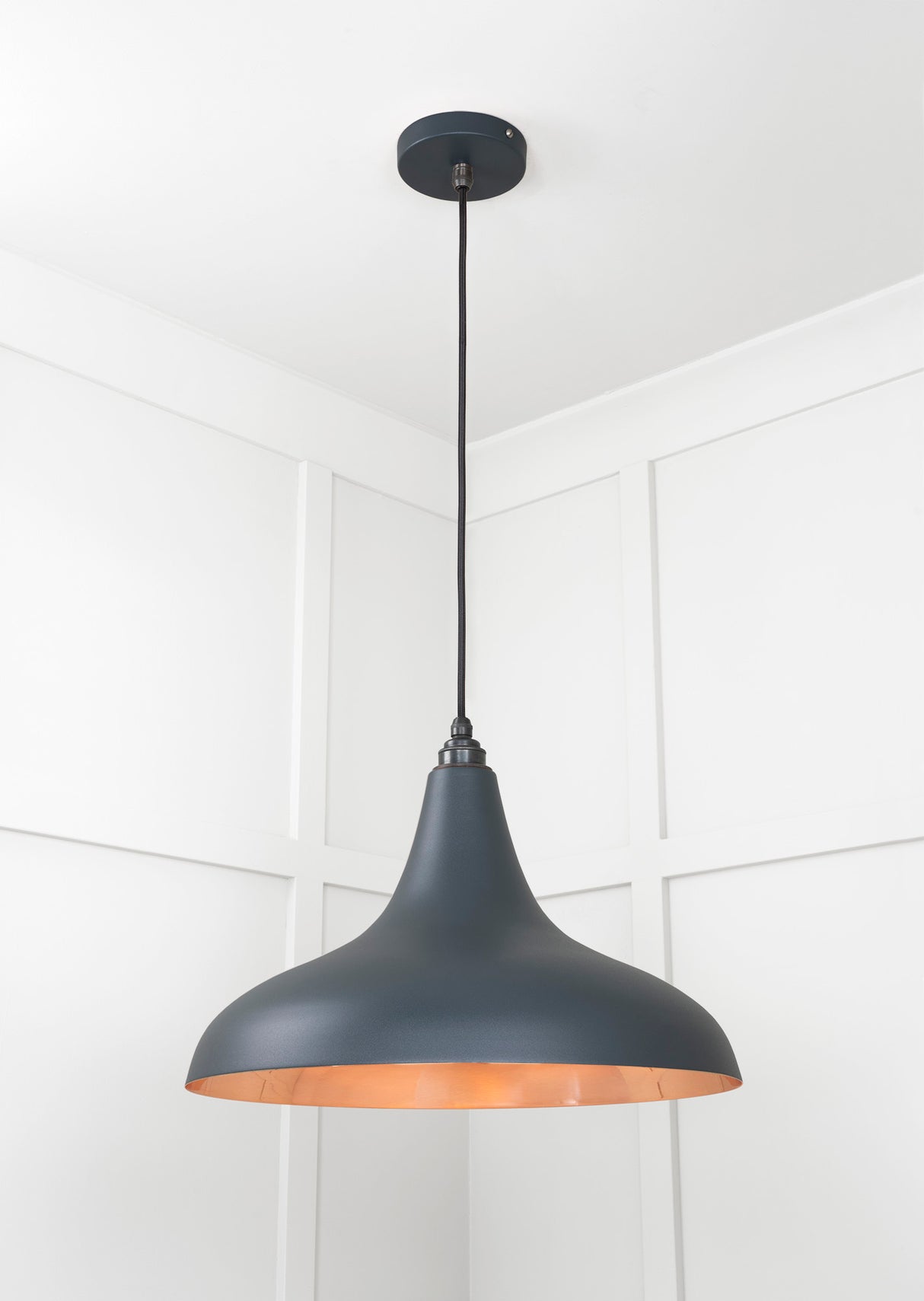 From The Anvil - Smooth Copper Frankley Pendant in Soot | Sku. 49720SSO | Trade Door Handles.