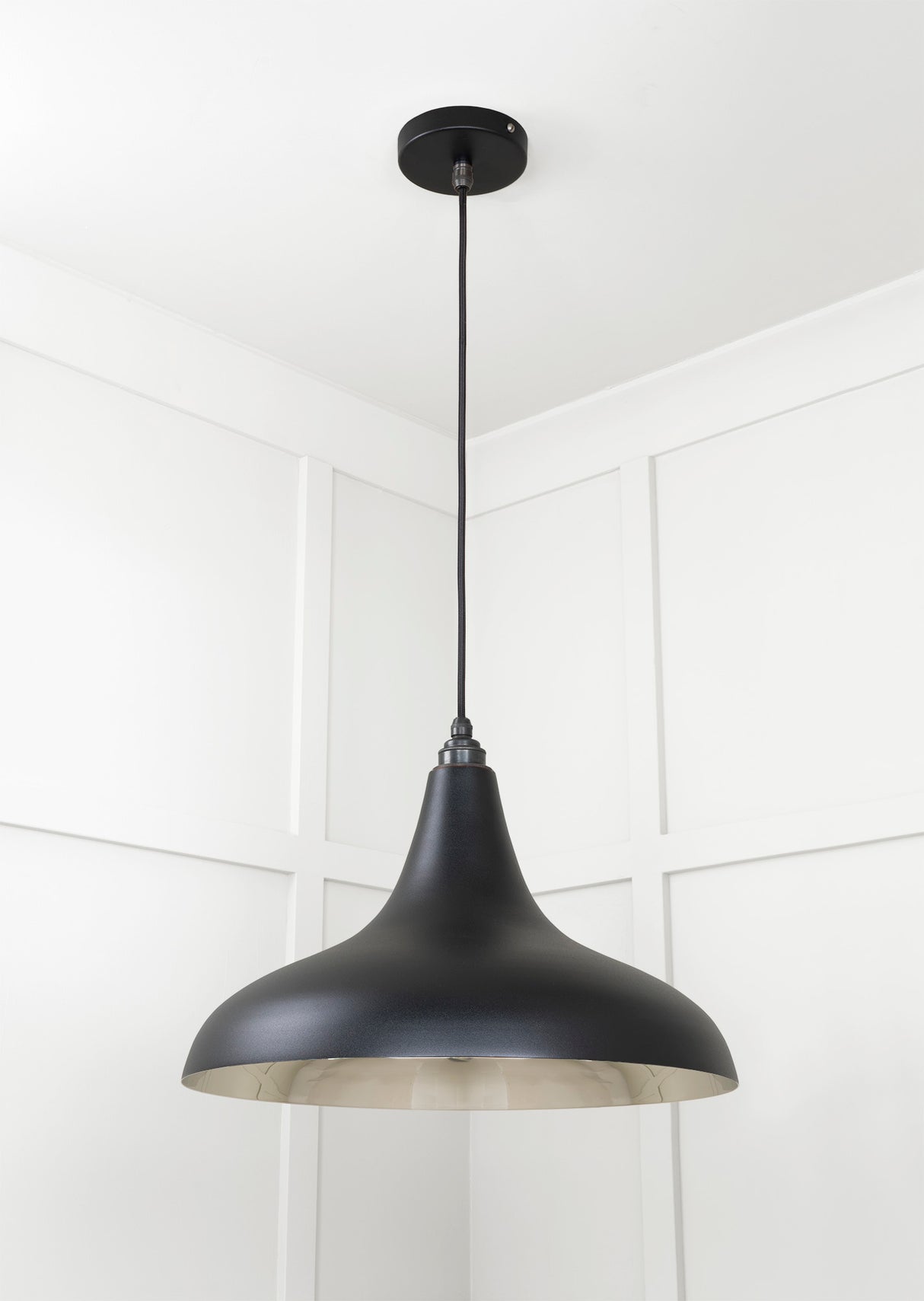 From The Anvil - Smooth Nickel Frankley Pendant in Elan Black | Sku. 49721SEB | Trade Door Handles.