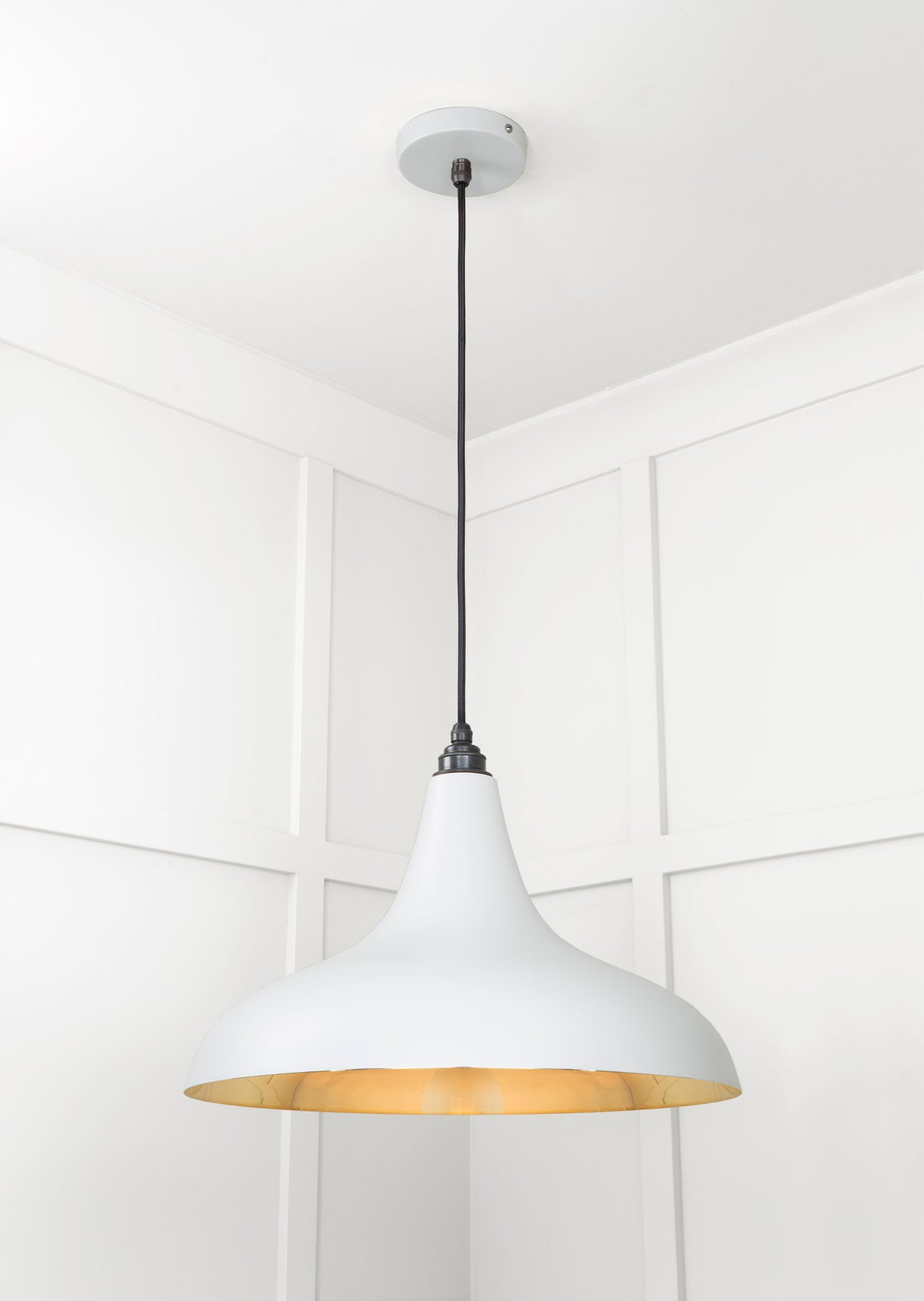 From The Anvil - Smooth Brass Frankley Pendant in Birch | Sku. 49722SBI | Trade Door Handles.