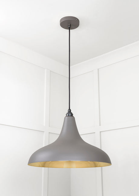 From The Anvil - Smooth Brass Frankley Pendant in Bluff | Sku. 49722SBL | Trade Door Handles.