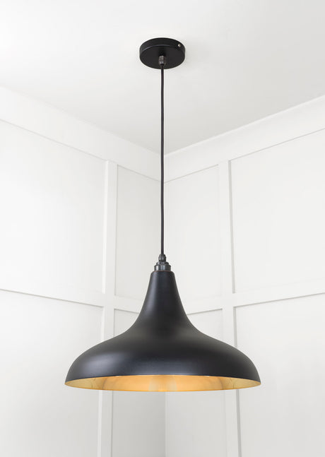 From The Anvil - Smooth Brass Frankley Pendant in Elan Black | Sku. 49722SEB | Trade Door Handles.