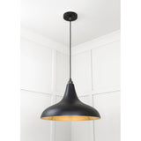 From The Anvil - Smooth Brass Frankley Pendant in Elan Black | Sku. 49722SEB | Trade Door Handles.