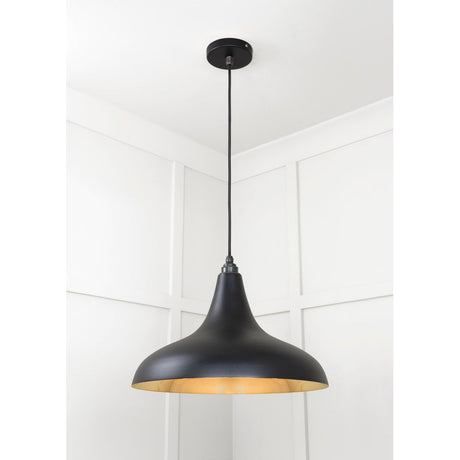 From The Anvil - Smooth Brass Frankley Pendant in Elan Black | Sku. 49722SEB | Trade Door Handles.