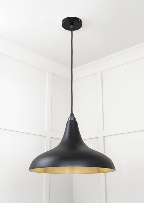 From The Anvil - Smooth Brass Frankley Pendant in Elan Black | Sku. 49722SEB | Trade Door Handles.