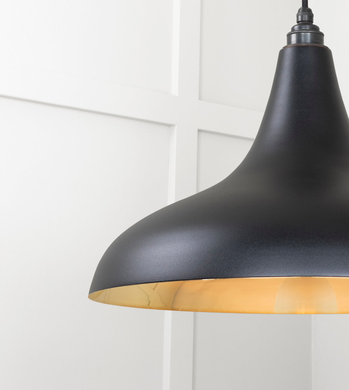 From The Anvil - Smooth Brass Frankley Pendant in Elan Black | Sku. 49722SEB | Trade Door Handles.