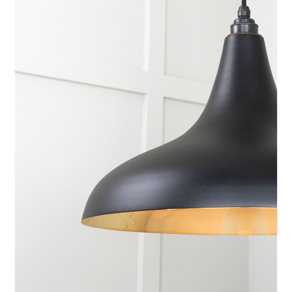 From The Anvil - Smooth Brass Frankley Pendant in Elan Black | Sku. 49722SEB | Trade Door Handles.