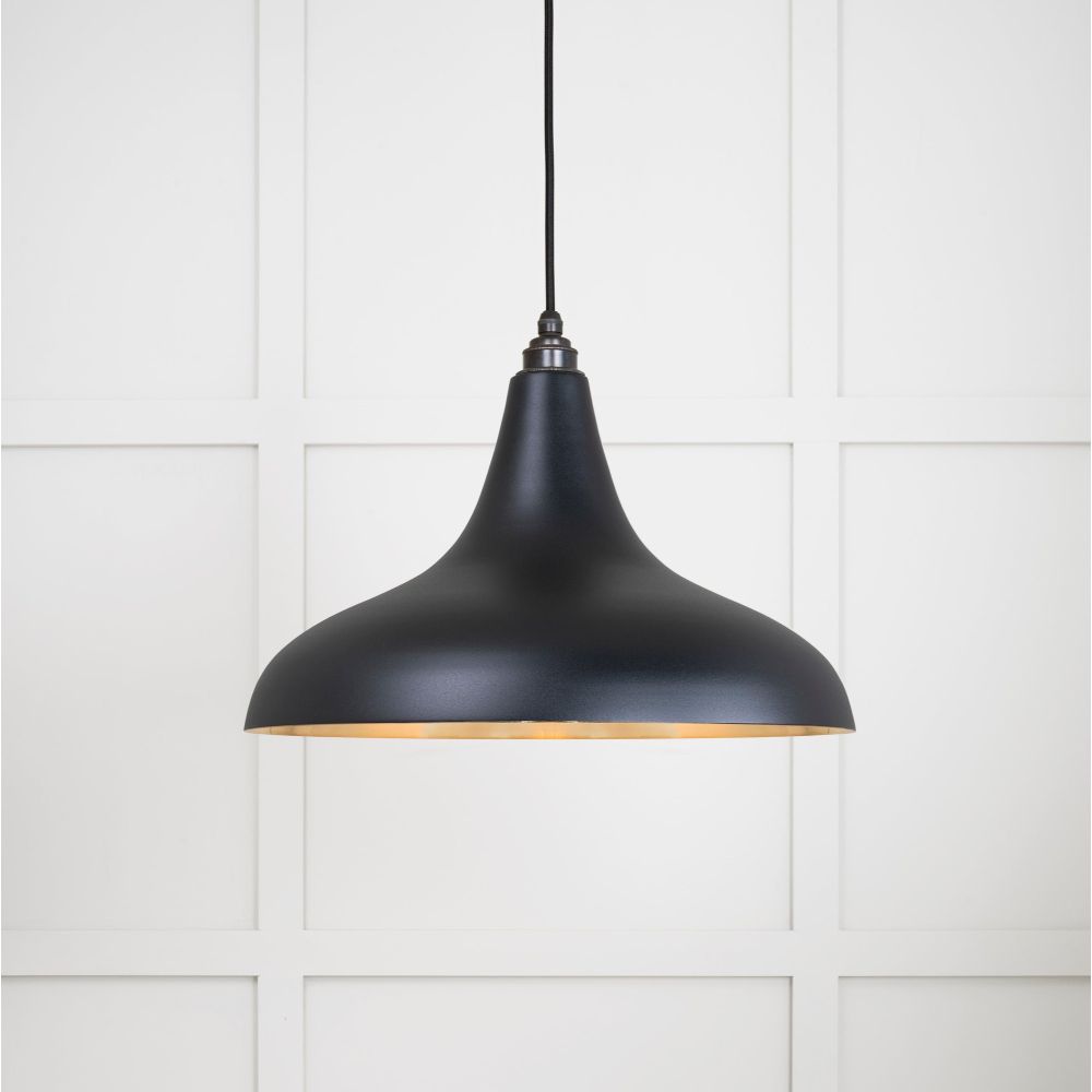 From The Anvil - Smooth Brass Frankley Pendant in Elan Black | Sku. 49722SEB | Trade Door Handles.