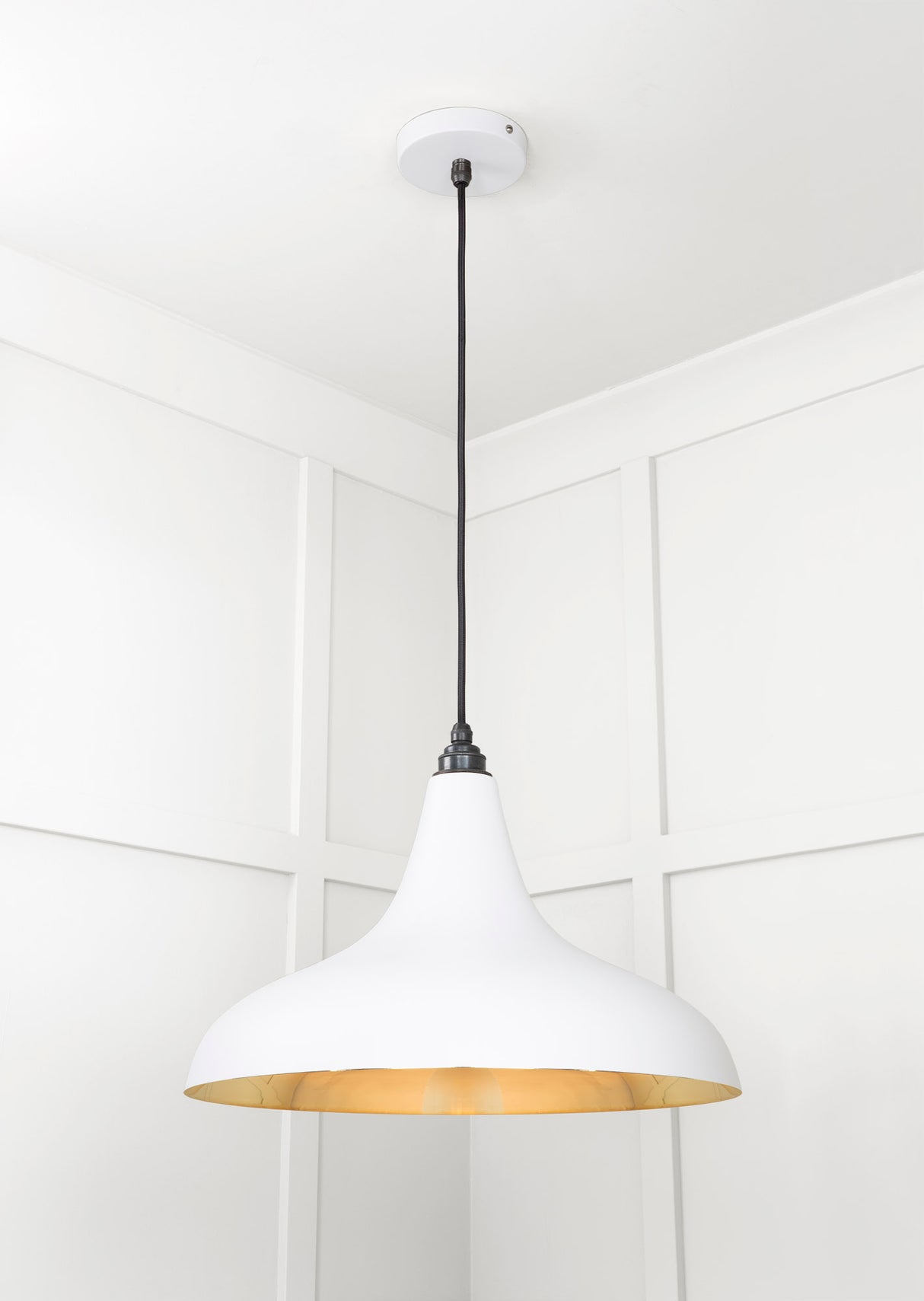 From The Anvil - Smooth Brass Frankley Pendant in Flock | Sku. 49722SF | Trade Door Handles.