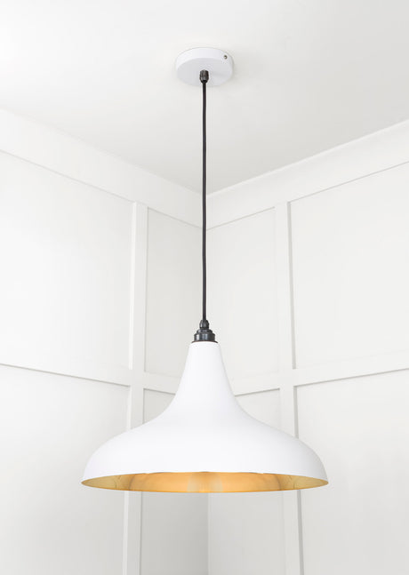 From The Anvil - Smooth Brass Frankley Pendant in Flock | Sku. 49722SF | Trade Door Handles.