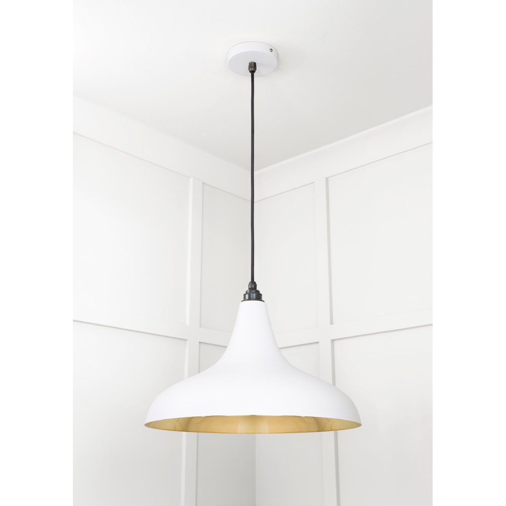 From The Anvil - Smooth Brass Frankley Pendant in Flock | Sku. 49722SF | Trade Door Handles.