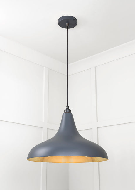 From The Anvil - Smooth Brass Frankley Pendant in Slate | Sku. 49722SSL | Trade Door Handles.