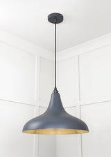 From The Anvil - Smooth Brass Frankley Pendant in Slate | Sku. 49722SSL | Trade Door Handles.