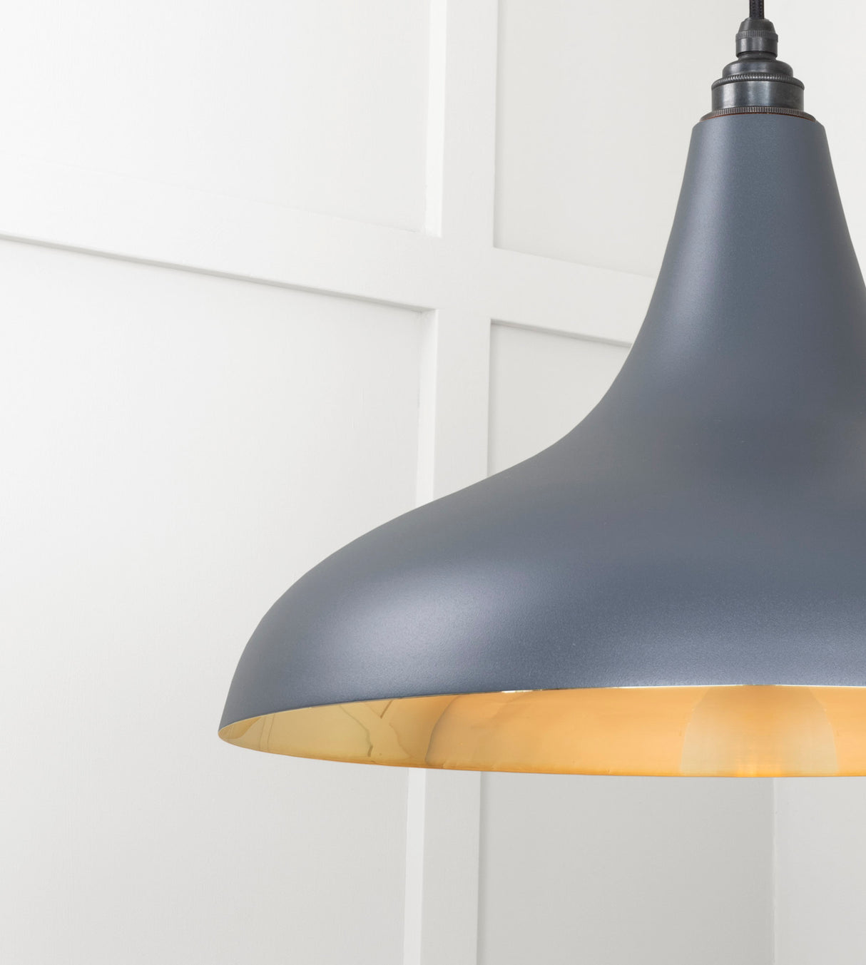 From The Anvil - Smooth Brass Frankley Pendant in Slate | Sku. 49722SSL | Trade Door Handles.
