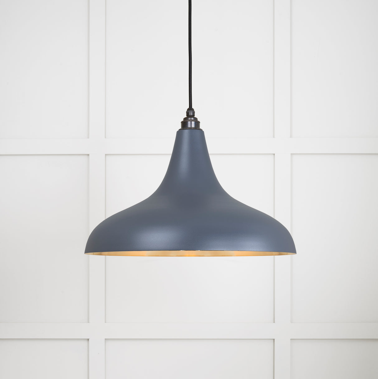 From The Anvil - Smooth Brass Frankley Pendant in Slate | Sku. 49722SSL | Trade Door Handles.