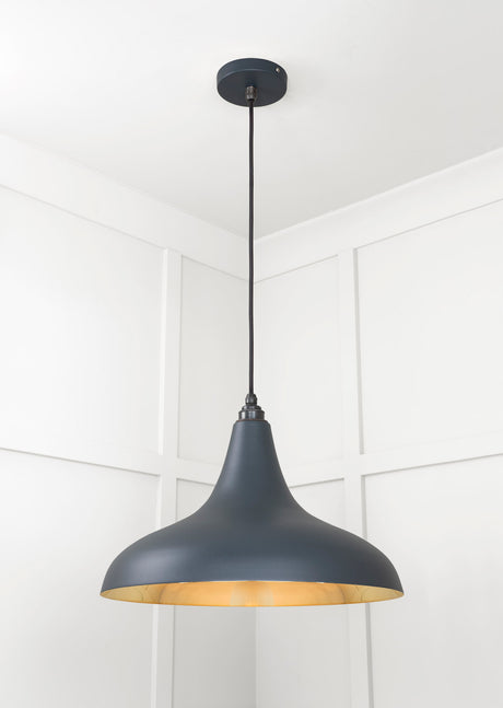 From The Anvil - Smooth Brass Frankley Pendant in Soot | Sku. 49722SSO | Trade Door Handles.