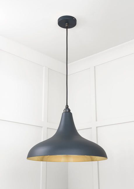 From The Anvil - Smooth Brass Frankley Pendant in Soot | Sku. 49722SSO | Trade Door Handles.