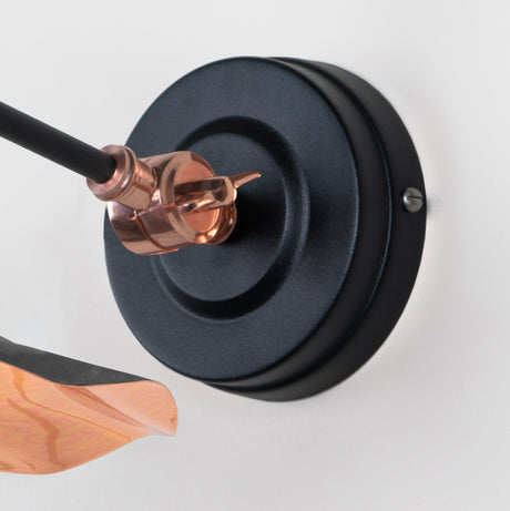 From The Anvil - Smooth Copper Flora Wall Light in Elan Black | Sku. 49723SEB | Trade Door Handles.
