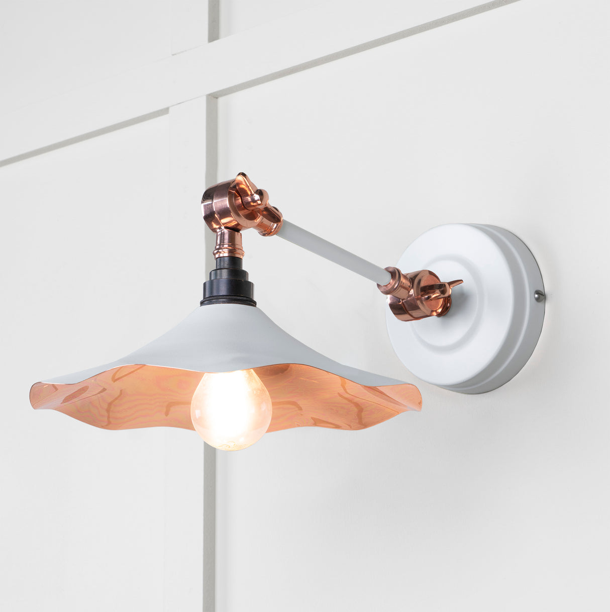 From The Anvil - Smooth Copper Flora Wall Light in Flock | Sku. 49723SF | Trade Door Handles.