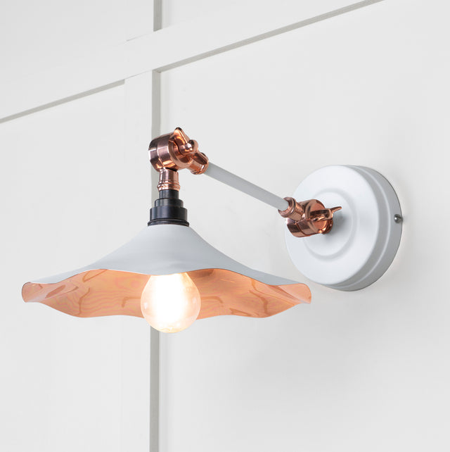 From The Anvil - Smooth Copper Flora Wall Light in Flock | Sku. 49723SF | Trade Door Handles.