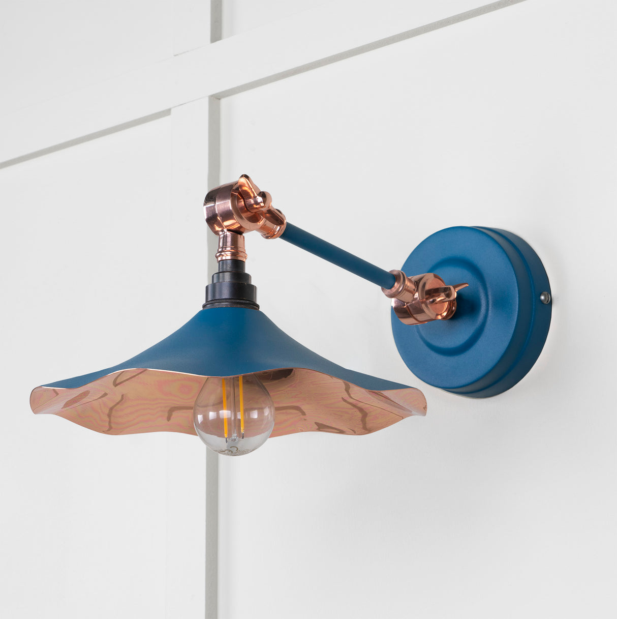 From The Anvil - Smooth Copper Flora Wall Light in Upstream | Sku. 49723SU | Trade Door Handles.