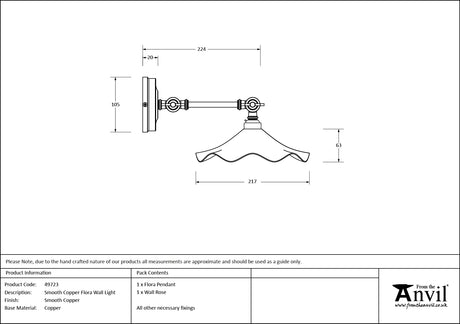 From The Anvil - Smooth Copper Flora Wall Light | Sku. 49723 | Trade Door Handles.