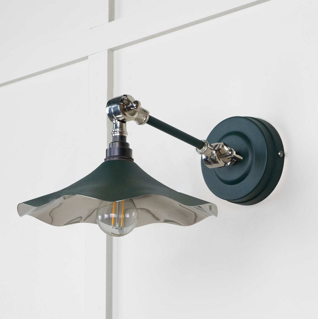 From The Anvil - Smooth Nickel Flora Wall Light in Dingle | Sku. 49724SDI | Trade Door Handles.