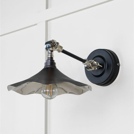 From The Anvil - Smooth Nickel Flora Wall Light in Elan Black | Sku. 49724SEB | Trade Door Handles.