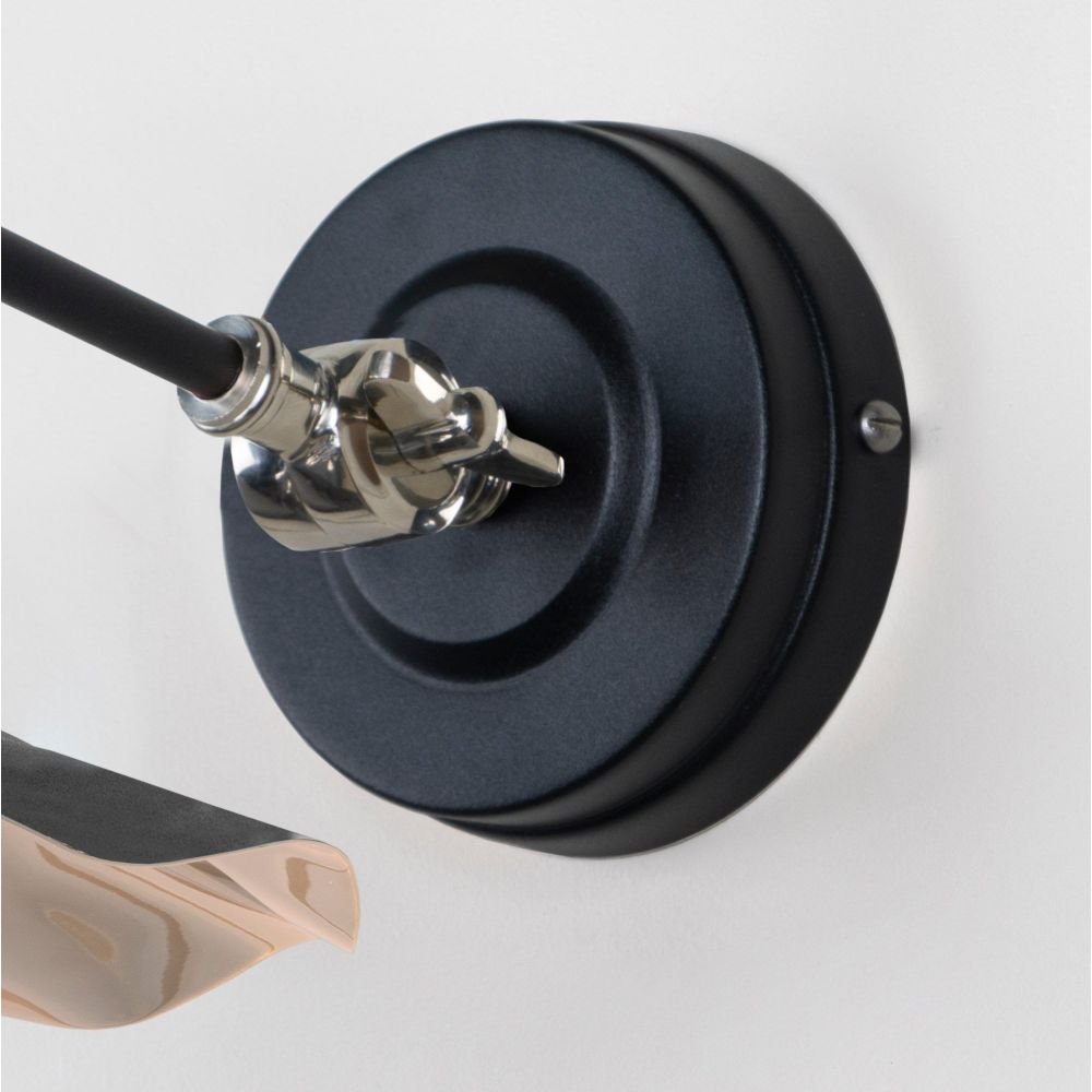 From The Anvil - Smooth Nickel Flora Wall Light in Elan Black | Sku. 49724SEB | Trade Door Handles.
