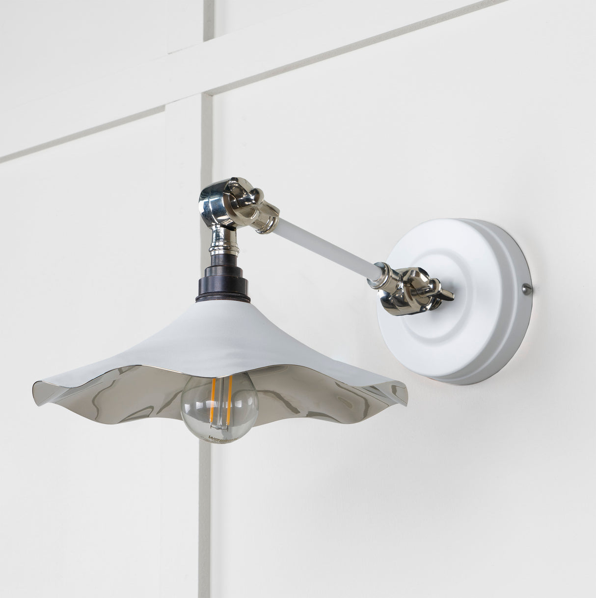 From The Anvil - Smooth Nickel Flora Wall Light in Flock | Sku. 49724SF | Trade Door Handles.