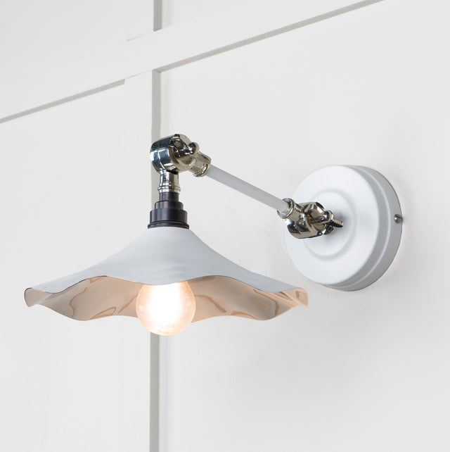From The Anvil - Smooth Nickel Flora Wall Light in Flock | Sku. 49724SF | Trade Door Handles.