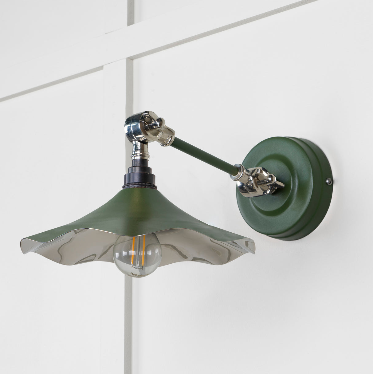 From The Anvil - Smooth Nickel Flora Wall Light in Heath | Sku. 49724SH | Trade Door Handles.