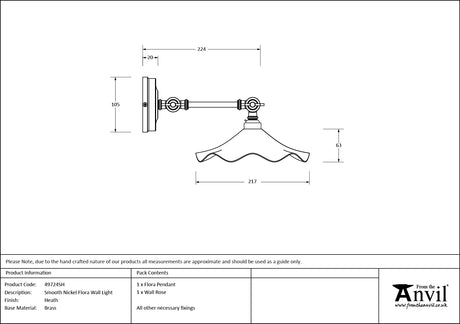 From The Anvil - Smooth Nickel Flora Wall Light in Heath | Sku. 49724SH | Trade Door Handles.