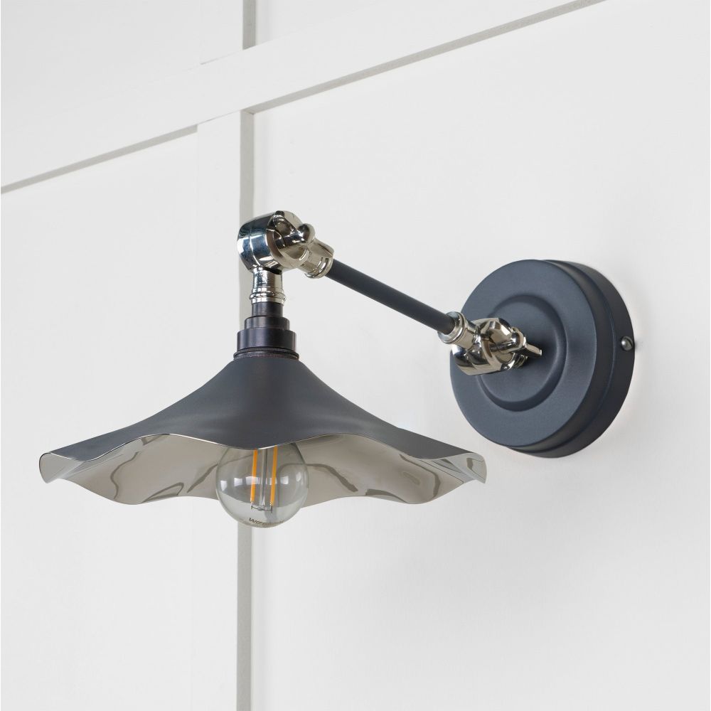 From The Anvil - Smooth Nickel Flora Wall Light in Slate | Sku. 49724SSL | Trade Door Handles.