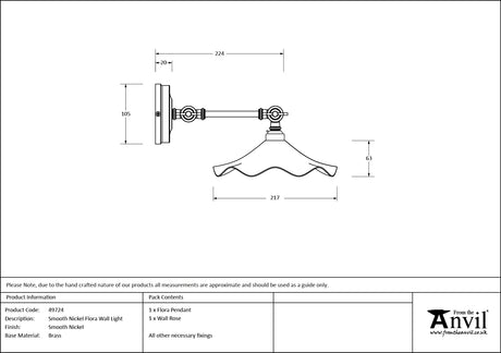 From The Anvil - Smooth Nickel Flora Wall Light | Sku. 49724 | Trade Door Handles.