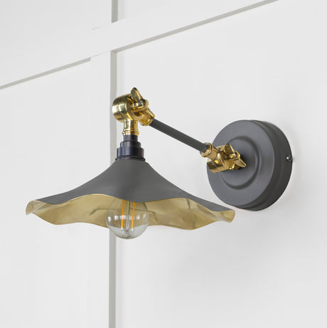 From The Anvil - Smooth Brass Flora Wall Light in Bluff | Sku. 49725SBL | Trade Door Handles.